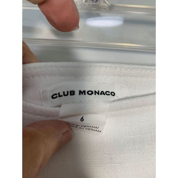 Club Monoco 22" Inseam White Linen Side Button Capri Pant - Picture 7 of 7